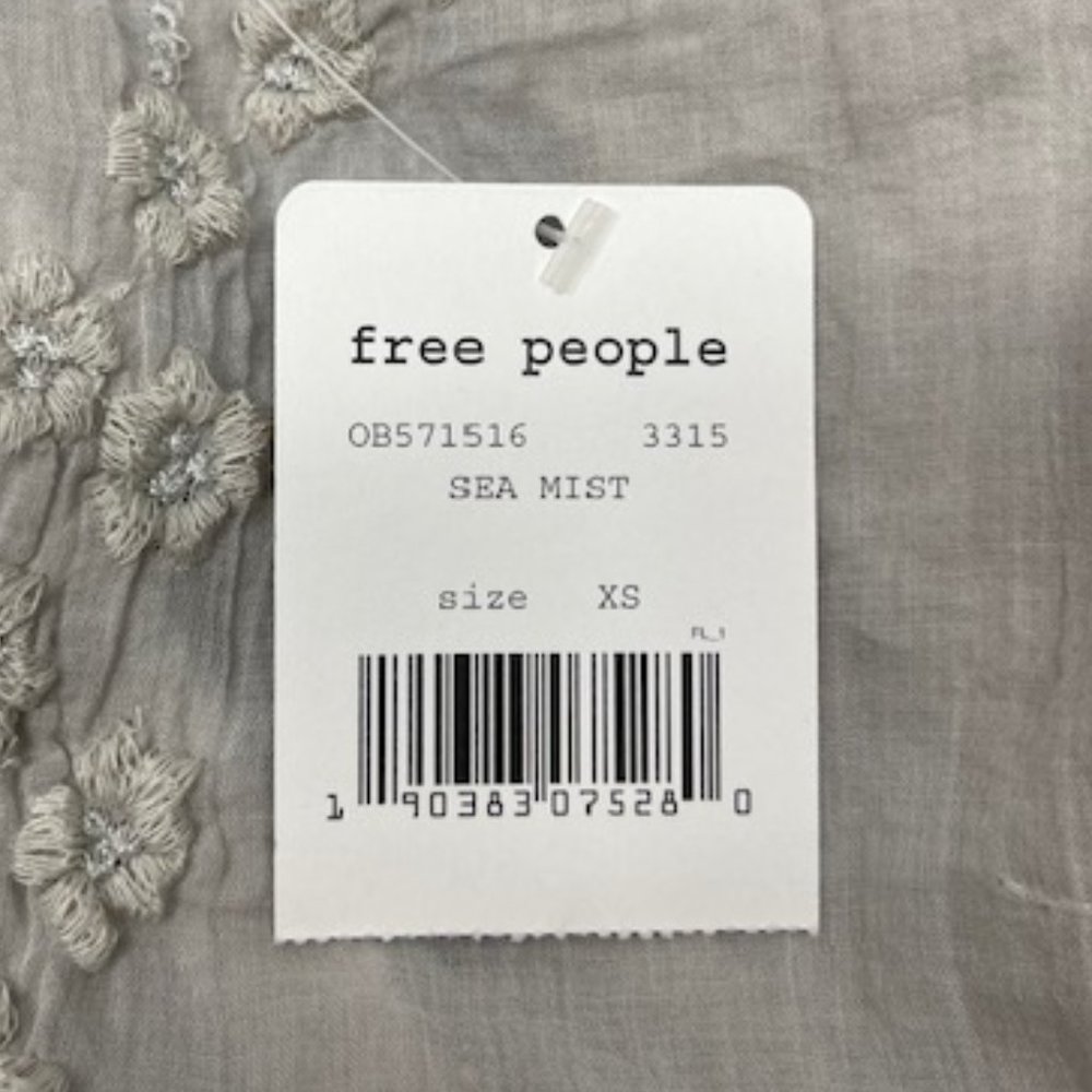 Free People Deep In Dreamland Top OB571516, Sea Mist, Size XS- NEW WITH TAGS - Picture 9 of 9